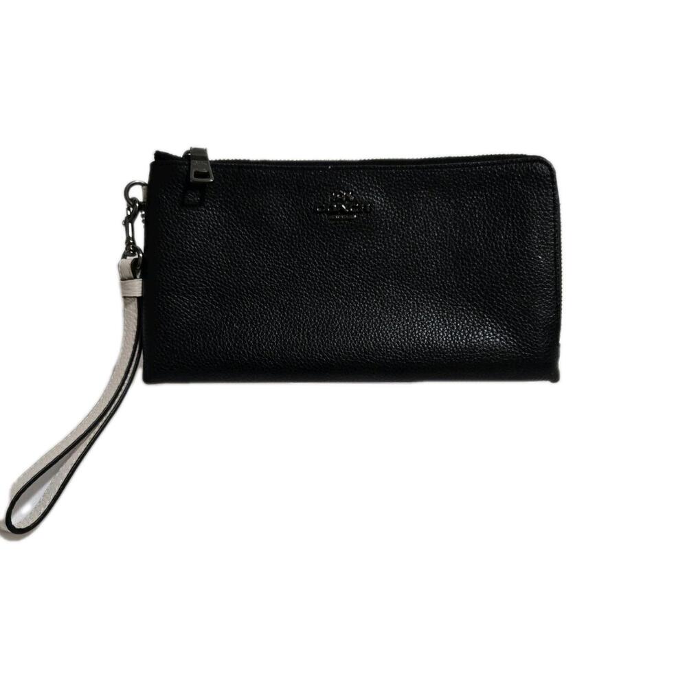 *HTF* Coach Double Zip, Dual Sided Wristlet in Black and White